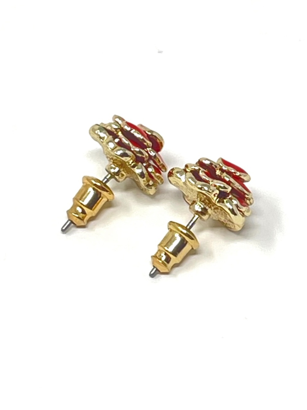 New Anthropologie Red Flower Earrings - Picture 3 of 4